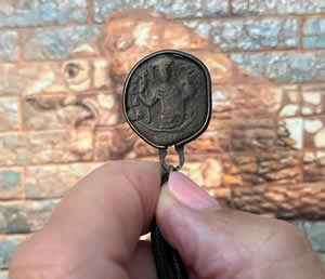 1143-1180 AD Byzantine Emperor Manuel I Komnenos holds cross supported by globe left and military standard_right Greek Chi Rho, or X and P for CHRIST – OBVERSE bronze coin